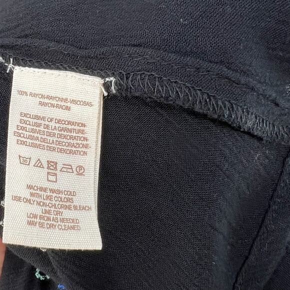 Free People Star Gazer Dress Embroidered Drawstring Blue Black Size Size XS - Picture 11 of 12